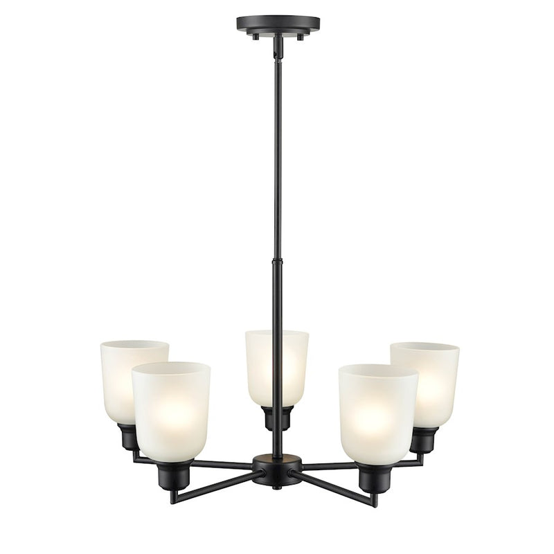 Millennium Lighting Amberle Chandelier, Black/Frosted White
