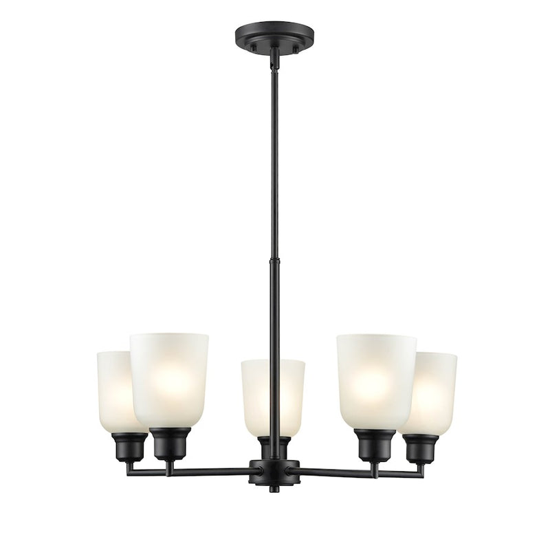 Millennium Lighting Amberle Chandelier, Black/Frosted White