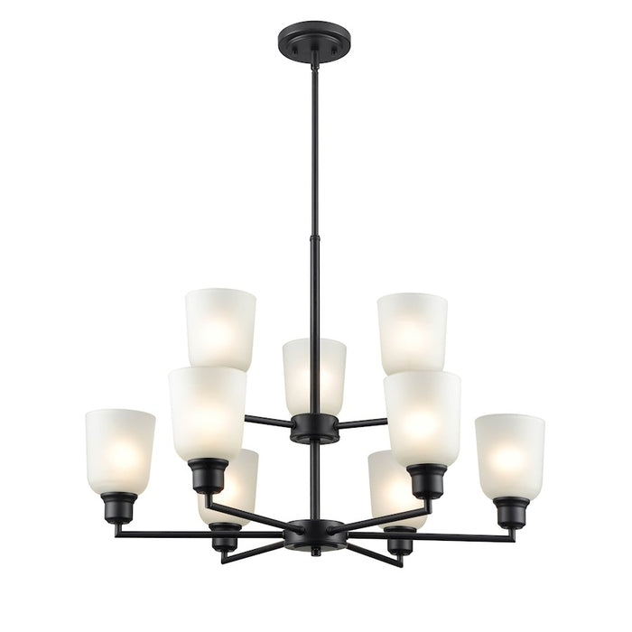 Millennium Lighting Amberle Chandelier, Black/Frosted White