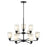 Millennium Lighting Amberle Chandelier, Black/Frosted White