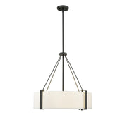 Millennium Lighting Telfar 3Lt Pendant, Black/White - 28203-MB-WH