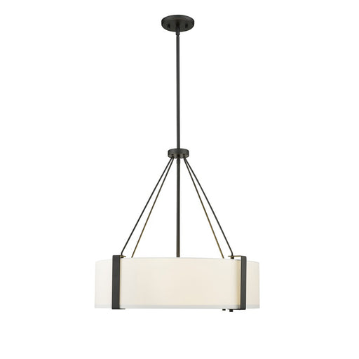 Millennium Lighting Telfar 3Lt Pendant, Black/White - 28203-MB-WH