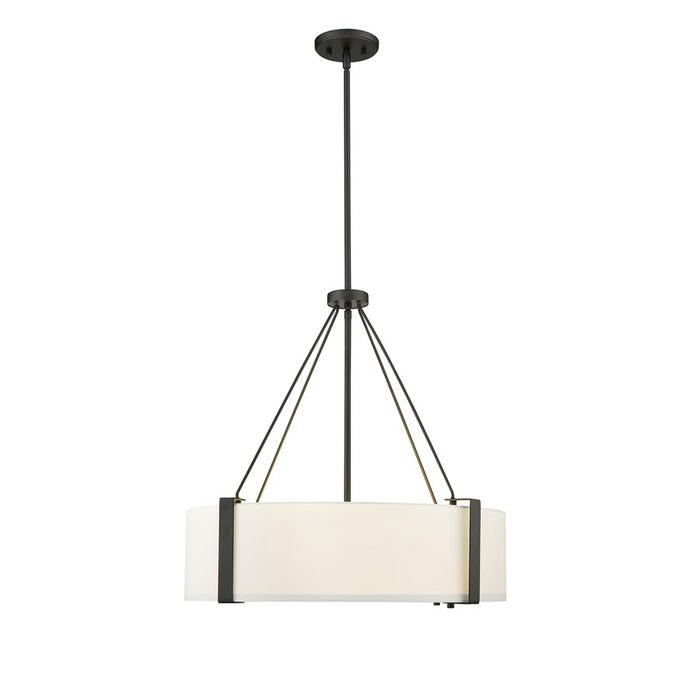 Millennium Lighting Telfar 3Lt Pendant, Black/White - 28203-MB-WH
