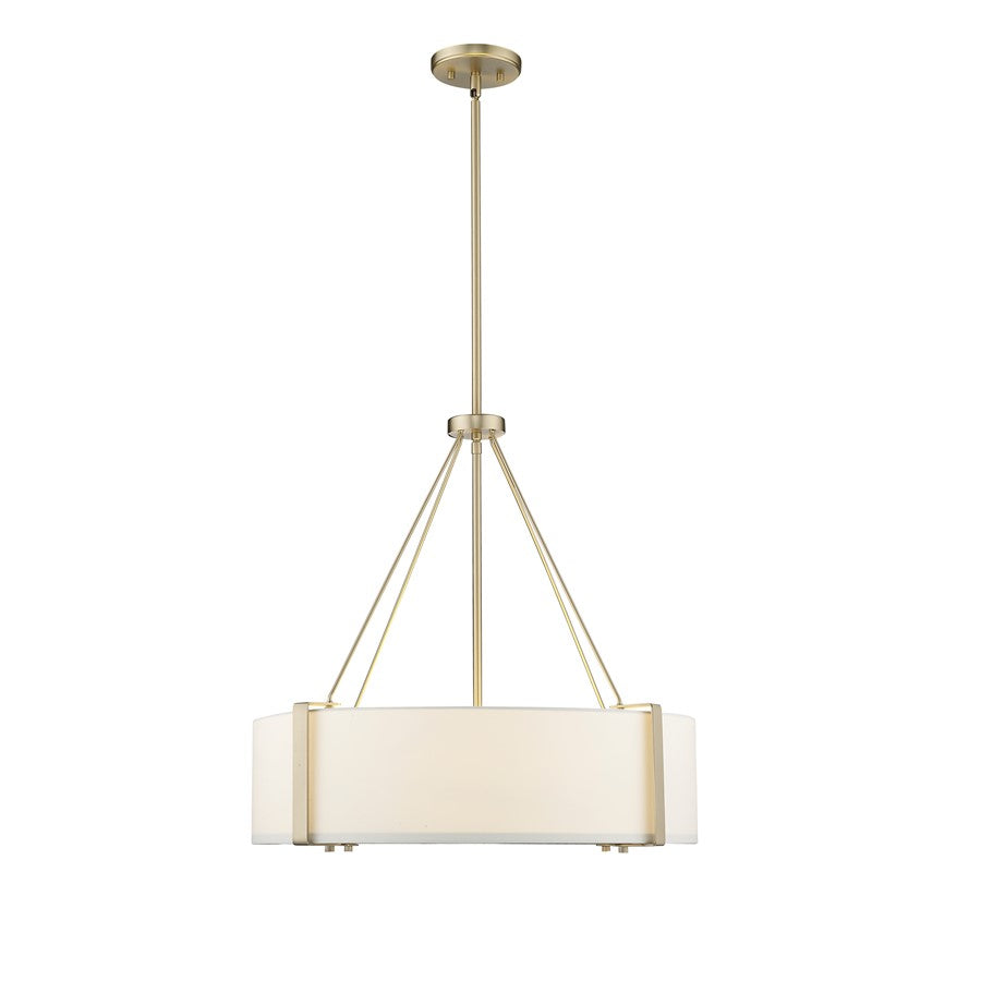 Millennium Lighting Telfar 3Lt Pendant, Modern Gold/White - 28203-MG-WH