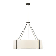 Millennium Lighting Telfar 6Lt Pendant, Black/White - 28206-MB-WH