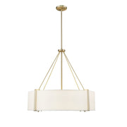 Millennium Lighting Telfar 6Lt Pendant, Modern Gold/White - 28206-MG-WH