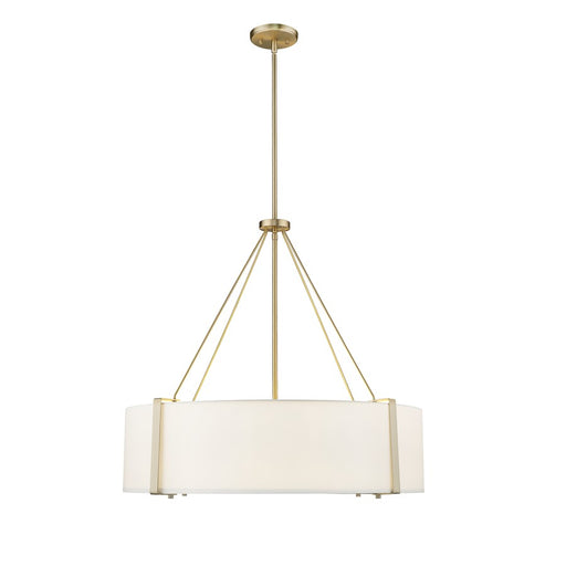 Millennium Lighting Telfar 6Lt Pendant, Modern Gold/White - 28206-MG-WH