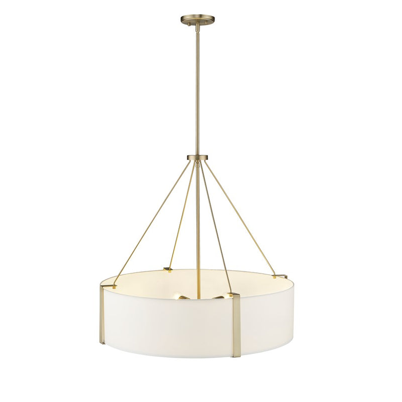 Millennium Lighting Telfar 6Lt Pendant, Modern Gold/White
