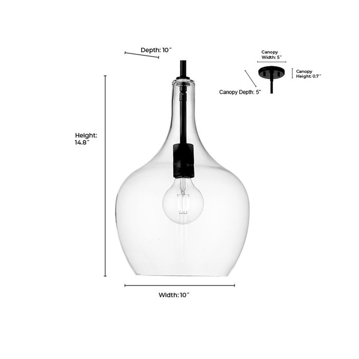 Millennium Lighting Lamara 1Lt 15" Pendant, Vintage Brass