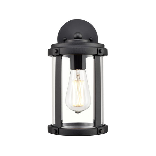 Millennium Pennfield 1Lt 11" Outdoor Wall Sconce, Black/Clear - 290001-TBK
