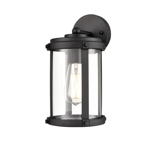 Millennium Pennfield 1Lt 11" Outdoor Wall Sconce, Black/Clear