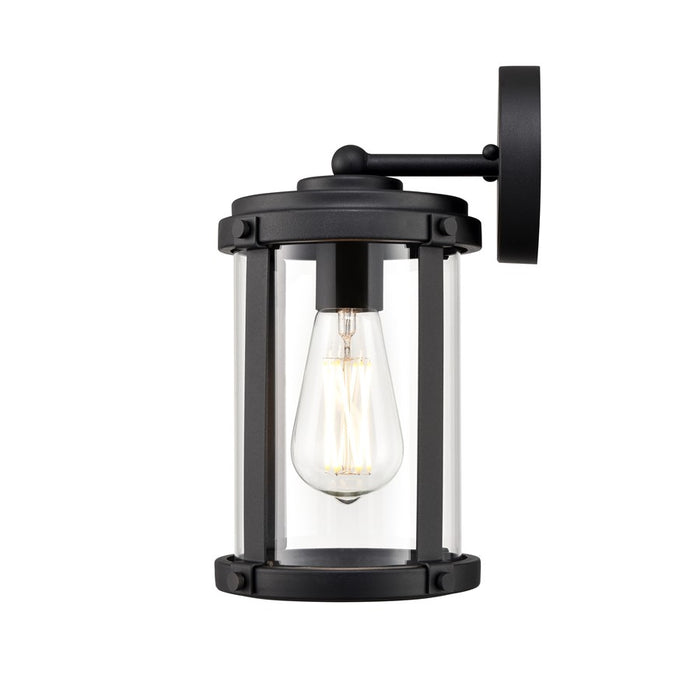 Millennium Pennfield 1Lt 11" Outdoor Wall Sconce, Black/Clear