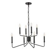 Millennium Lighting Raven 8 Light Chandelier, Matte Black - 29008-MB
