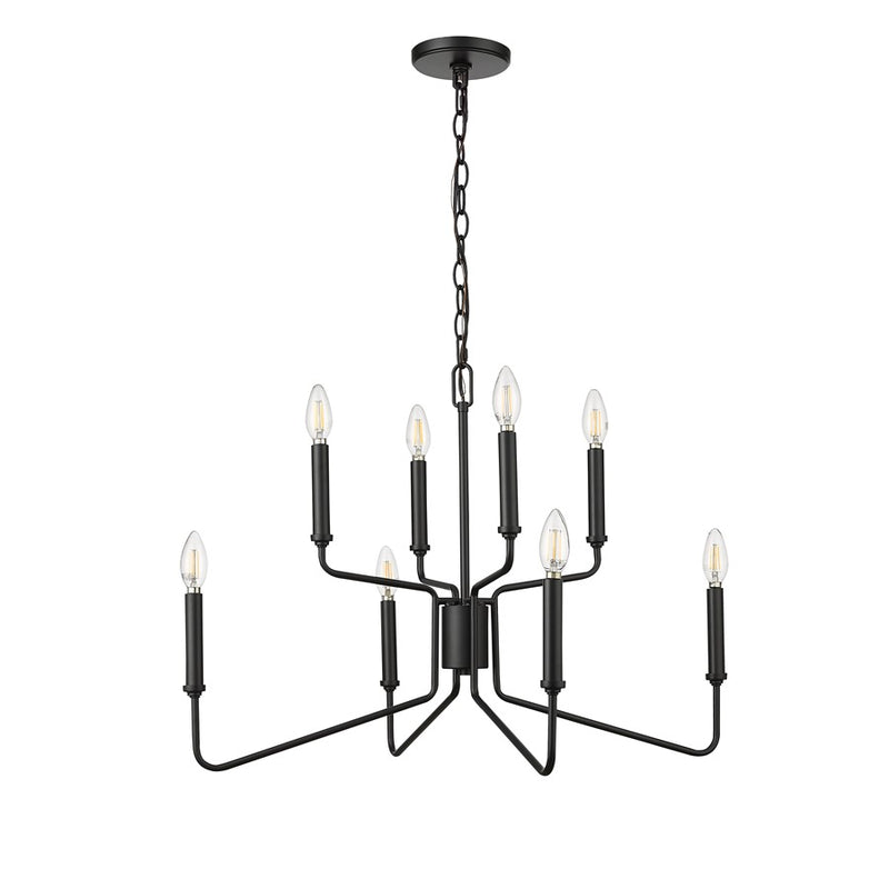 Millennium Lighting Raven 8 Light Chandelier, Matte Black - 29008-MB