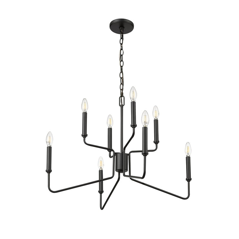 Millennium Lighting Raven 8 Light Chandelier, Matte Black
