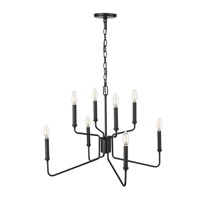 Millennium Lighting Raven 8 Light Chandelier, Matte Black
