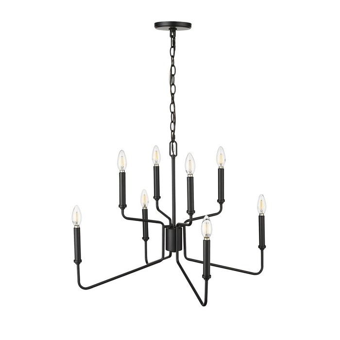 Millennium Lighting Raven 8 Light Chandelier, Matte Black