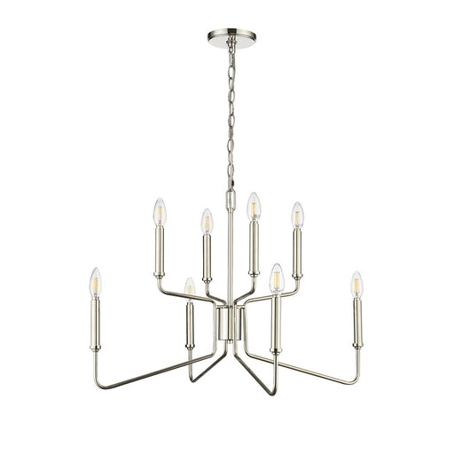 Millennium Lighting Raven 8 Light Chandelier, Polished Nickel - 29008-PN