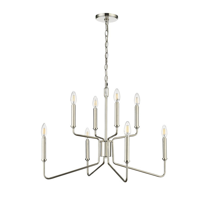 Millennium Lighting Raven 8 Light Chandelier, Polished Nickel - 29008-PN