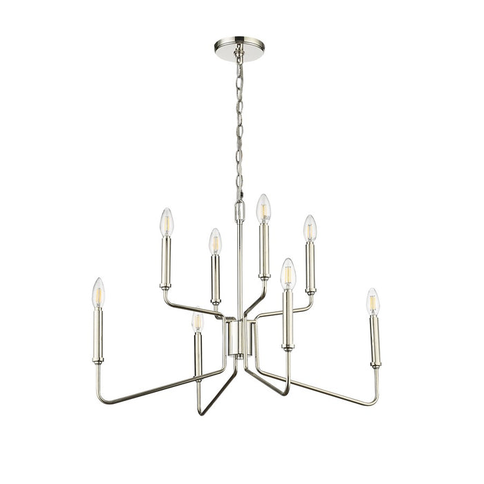 Millennium Lighting Raven 8 Light Chandelier, Polished Nickel