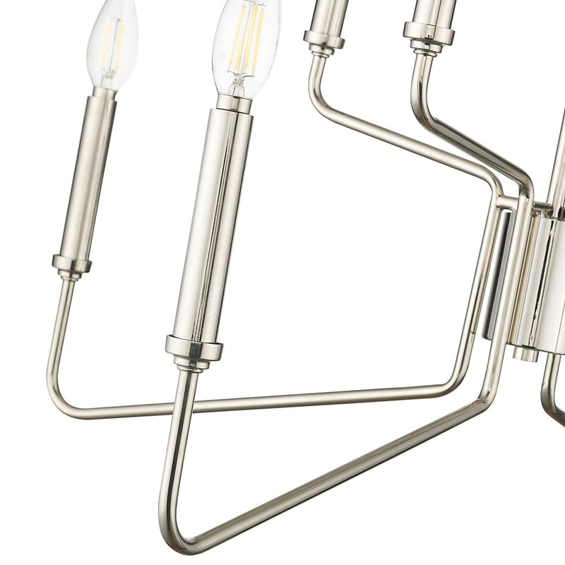 Millennium Lighting Raven 8 Light Chandelier, Polished Nickel