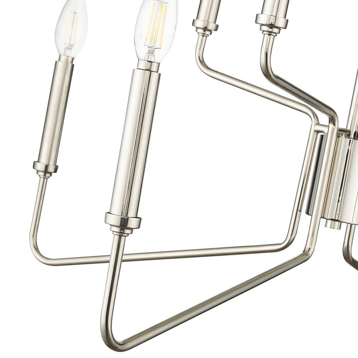 Millennium Lighting Raven 8 Light Chandelier, Polished Nickel