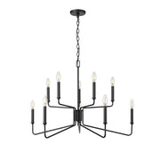 Millennium Lighting Raven 10 Light Chandelier, Matte Black - 29010-MB