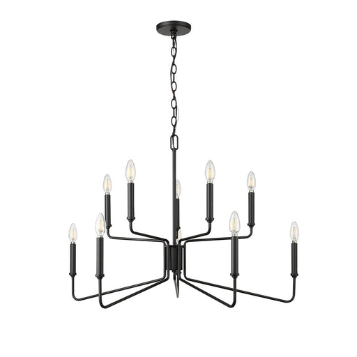 Millennium Lighting Raven 10 Light Chandelier, Matte Black - 29010-MB