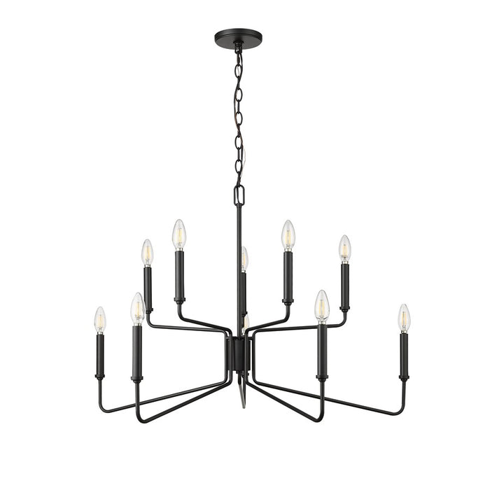 Millennium Lighting Raven 10 Light Chandelier, Matte Black - 29010-MB