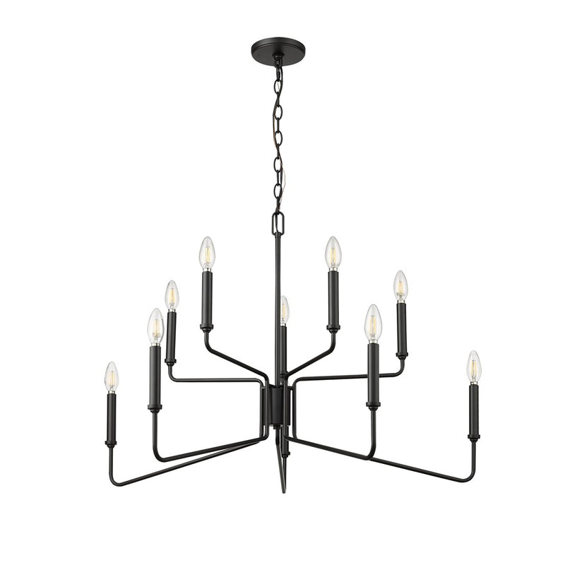 Millennium Lighting Raven 10 Light Chandelier, Matte Black