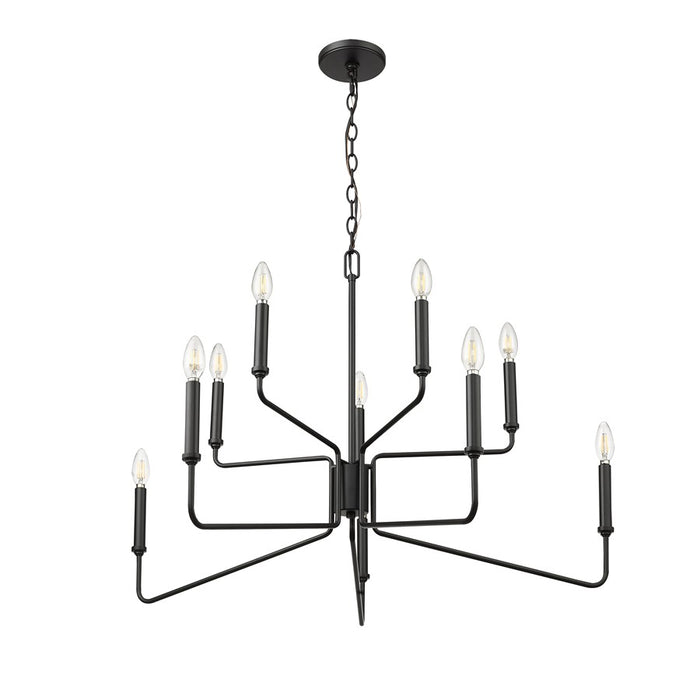 Millennium Lighting Raven 10 Light Chandelier, Matte Black