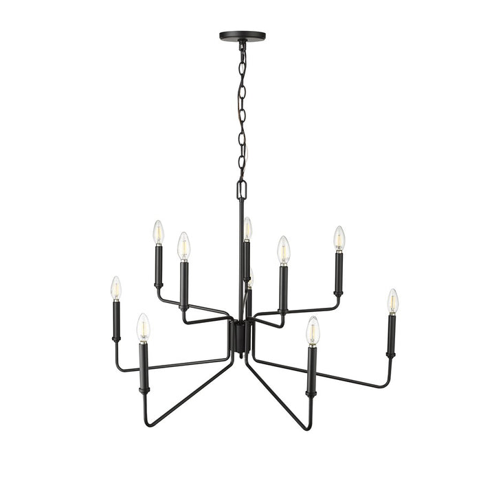 Millennium Lighting Raven 10 Light Chandelier, Matte Black
