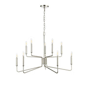 Millennium Lighting Raven 10Lt Chandelier, Polished Nickel - 29010-PN