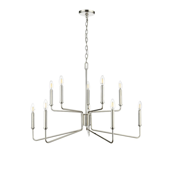 Millennium Lighting Raven 10Lt Chandelier, Polished Nickel - 29010-PN