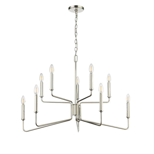 Millennium Lighting Raven 10Lt Chandelier, Polished Nickel
