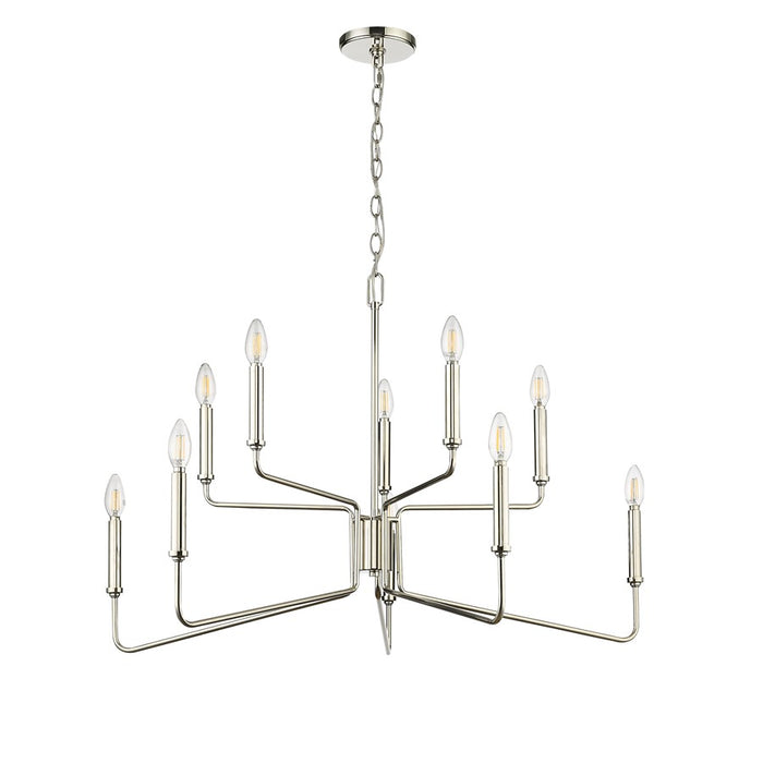 Millennium Lighting Raven 10Lt Chandelier, Polished Nickel