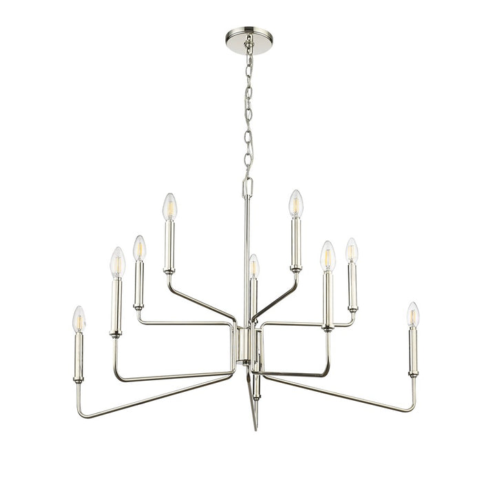 Millennium Lighting Raven 10Lt Chandelier, Polished Nickel