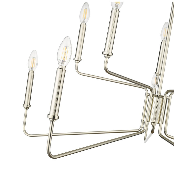 Millennium Lighting Raven 10Lt Chandelier, Polished Nickel