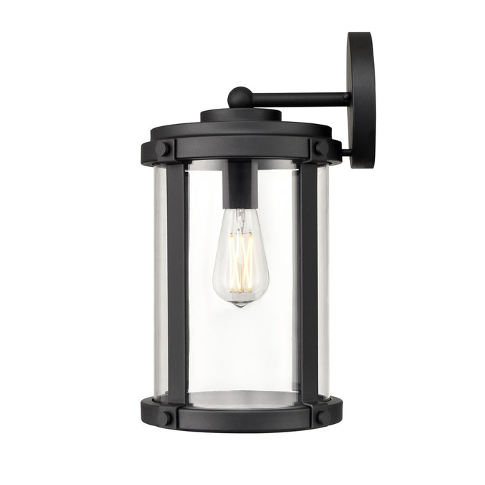 Millennium Pennfield 1Lt 17" Outdoor Wall Sconce, Black/Clear