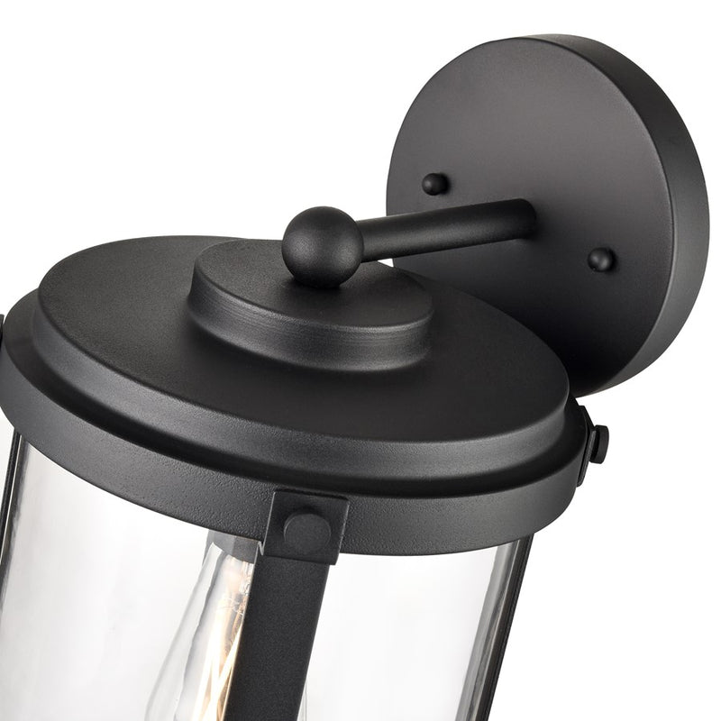 Millennium Pennfield 1Lt 17" Outdoor Wall Sconce, Black/Clear