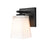 Millennium 1 Light 7" Wall Sconce, Matte Black/Etched White