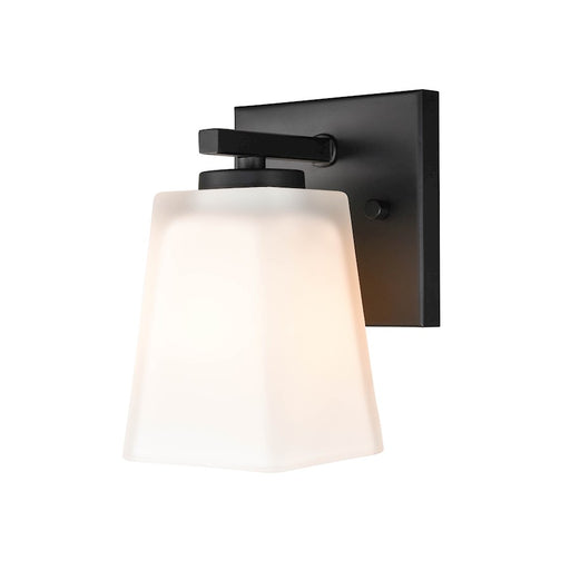 Millennium 1 Light 7" Wall Sconce, Matte Black/Etched White