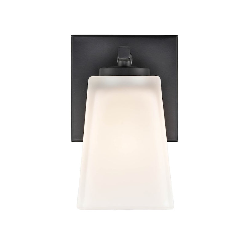 Millennium 1 Light 7" Wall Sconce, Matte Black/Etched White
