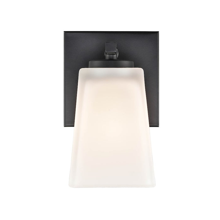 Millennium 1 Light 7" Wall Sconce, Matte Black/Etched White