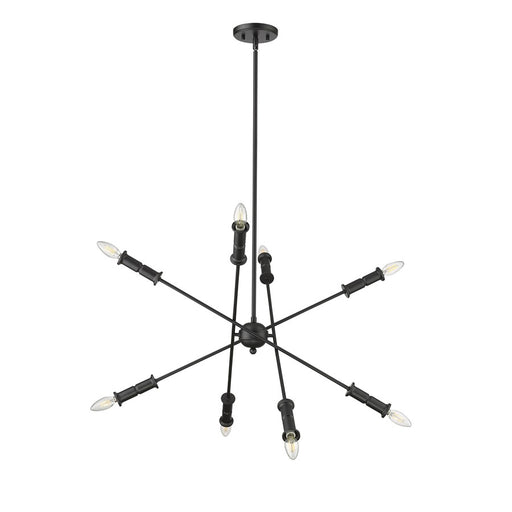 Millennium Lighting Potiss 8 Light Chandelier, Matte Black - 29108-MB
