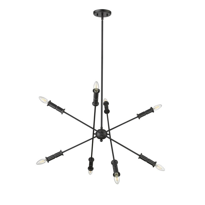 Millennium Lighting Potiss 8 Light Chandelier, Matte Black - 29108-MB