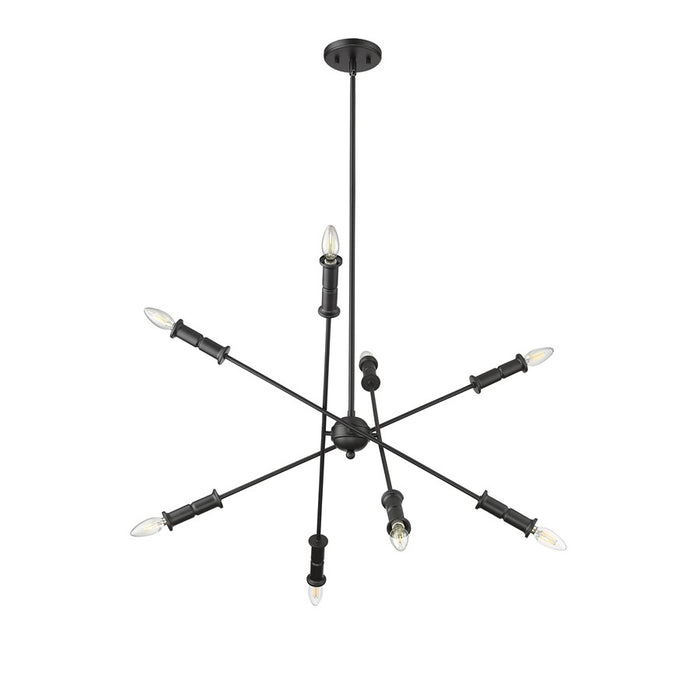 Millennium Lighting Potiss 8 Light Chandelier, Matte Black
