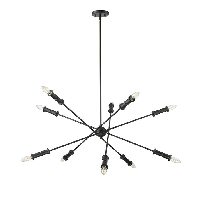 Millennium Lighting Potiss 10 Light Chandelier, Matte Black - 29110-MB