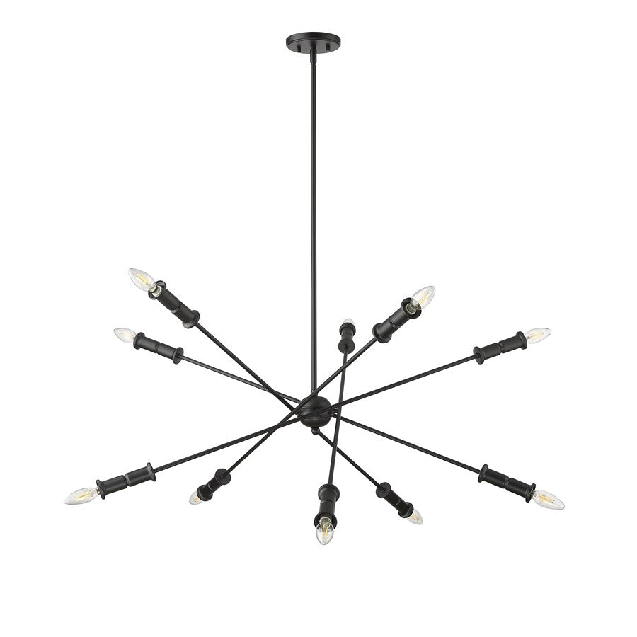 Millennium Lighting Potiss 10 Light Chandelier, Matte Black - 29110-MB