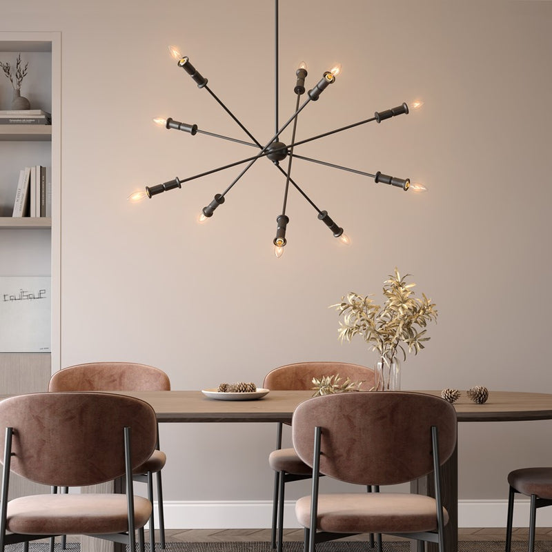 Millennium Lighting Potiss 10 Light Chandelier, Matte Black